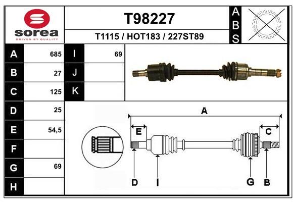 EAI hajtótengely T98227