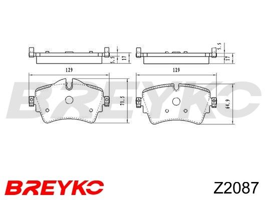 DAVID VASCO Z2087 Stabdžių trinkelių rinkinys, diskinis stabdys