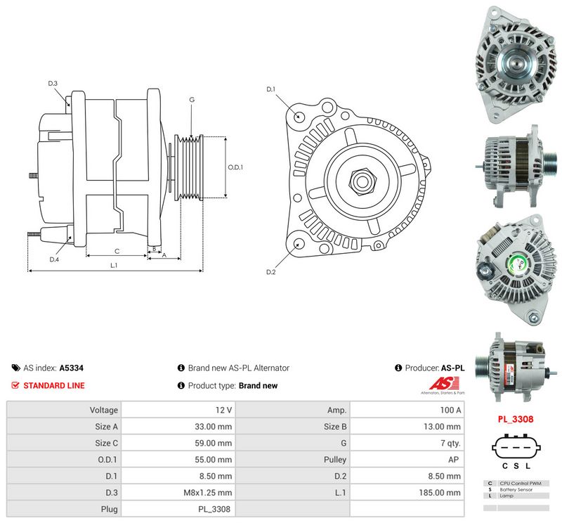 Generaator, AS-PL A5334