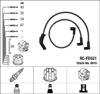 NGK Ignition Lead set RC-FD521 (0616)