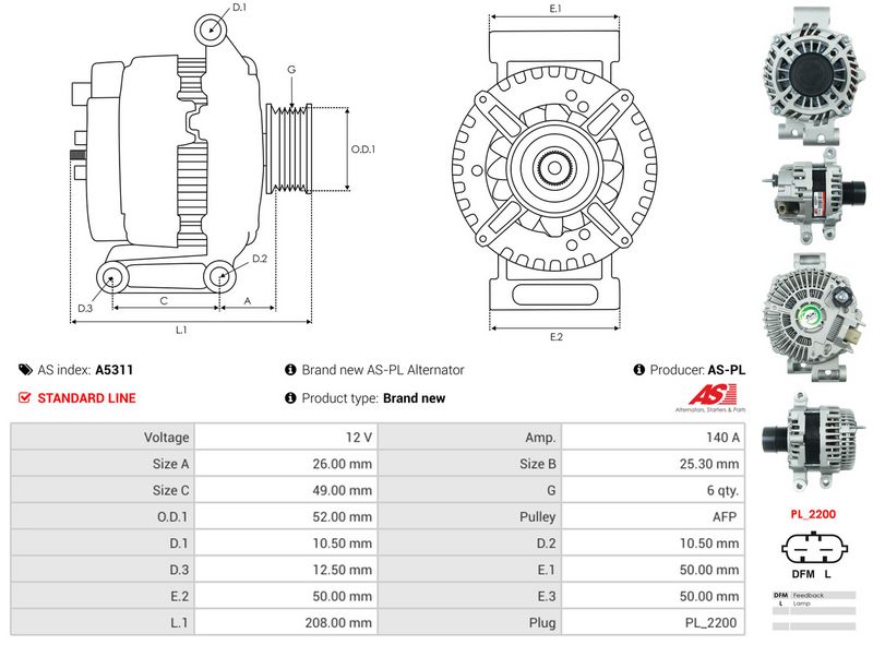 AS-PL A5311 Alternator