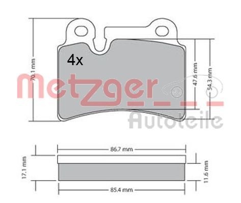 METZGER fékbetétkészlet, tárcsafék 1170408