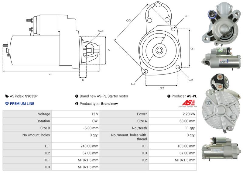 AS-PL S9033P Starter
