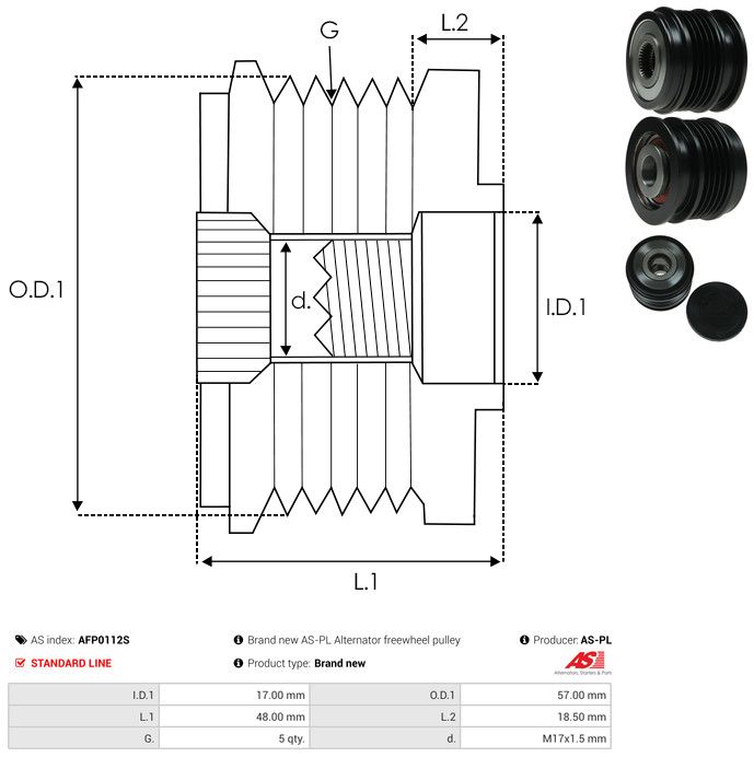 AS-PL AFP0112S Alternator Freewheel Clutch