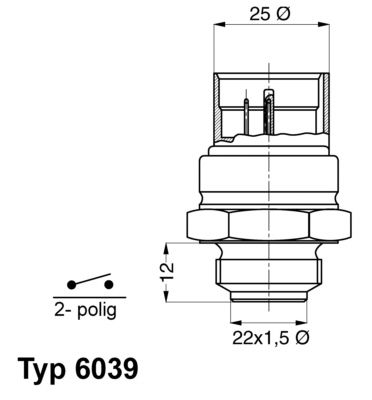 BorgWarner (Wahler) hőkapcsoló, hűtőventilátor 6039.95D