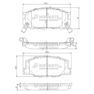 NIPPARTS fékbetétkészlet, tárcsafék J3602031