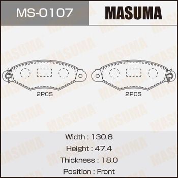 Комплект гальмівних колодок, Masuma MS-0107