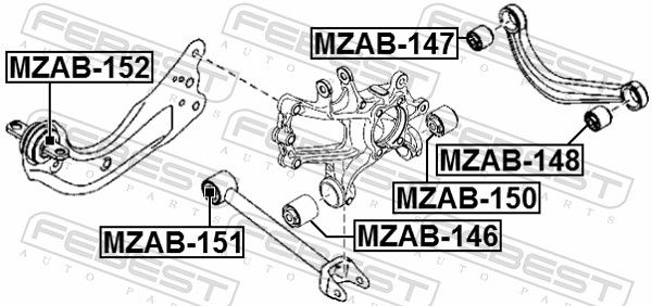 Опора, важіль підвіски, Febest MZAB-147