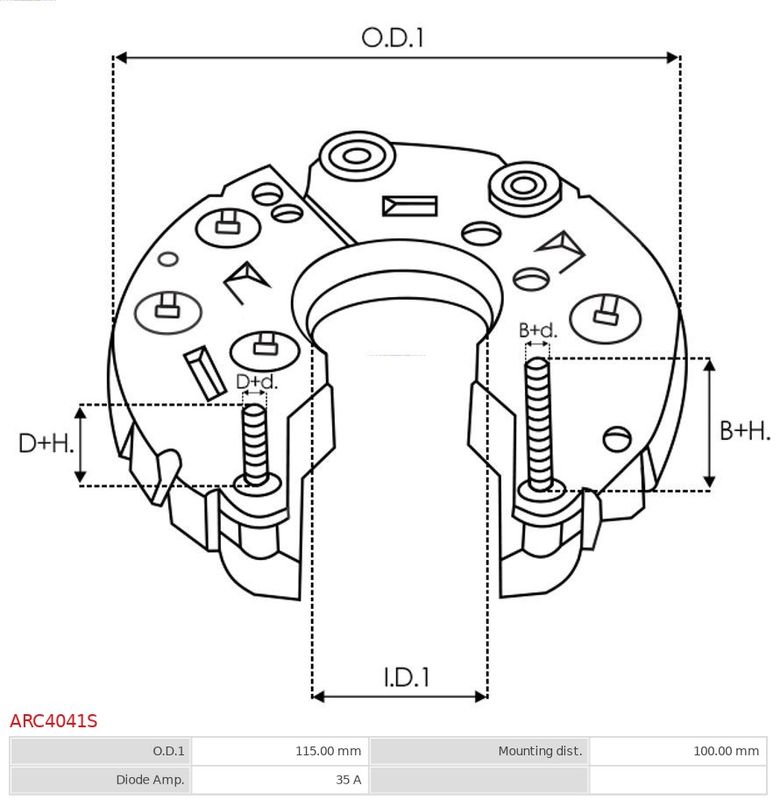 AS-PL ARC4041S Rectifier, alternator