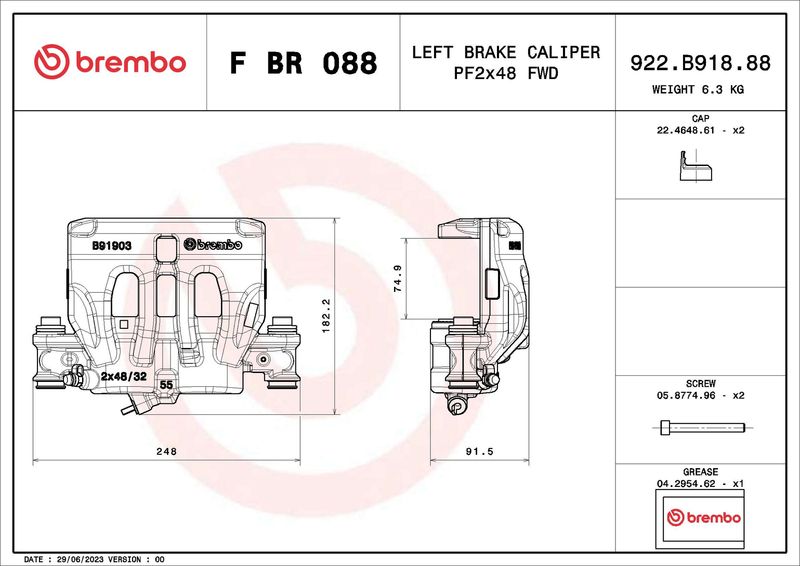 Гальмівний супорт, Brembo FBR088