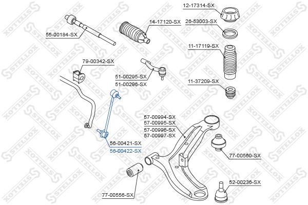 STELLOX 56-00422-SX Link/Coupling Rod, stabiliser bar