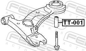 Втулка, опора поперечного важеля підвіски, Febest TT-001
