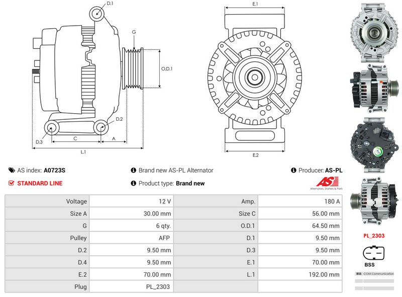 AS-PL A0723S Alternator