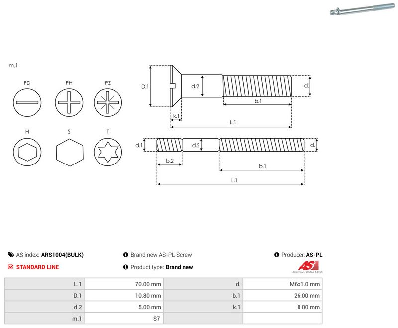 AS-PL ARS1004(BULK) Repair Set, alternator