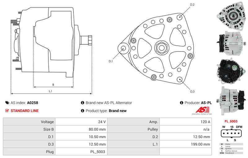 AS-PL A0258 Alternator