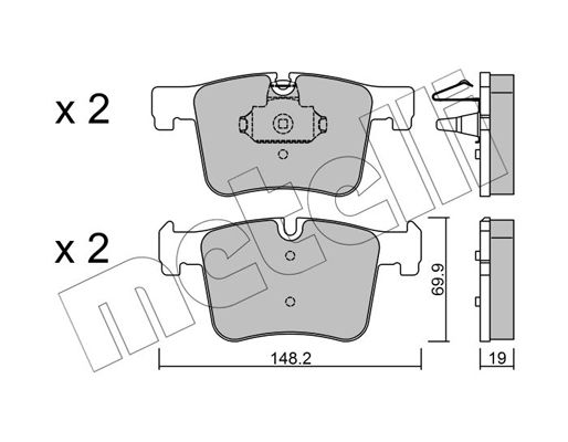 Metelli Brake Pad Set, disc brake 22-0961-0