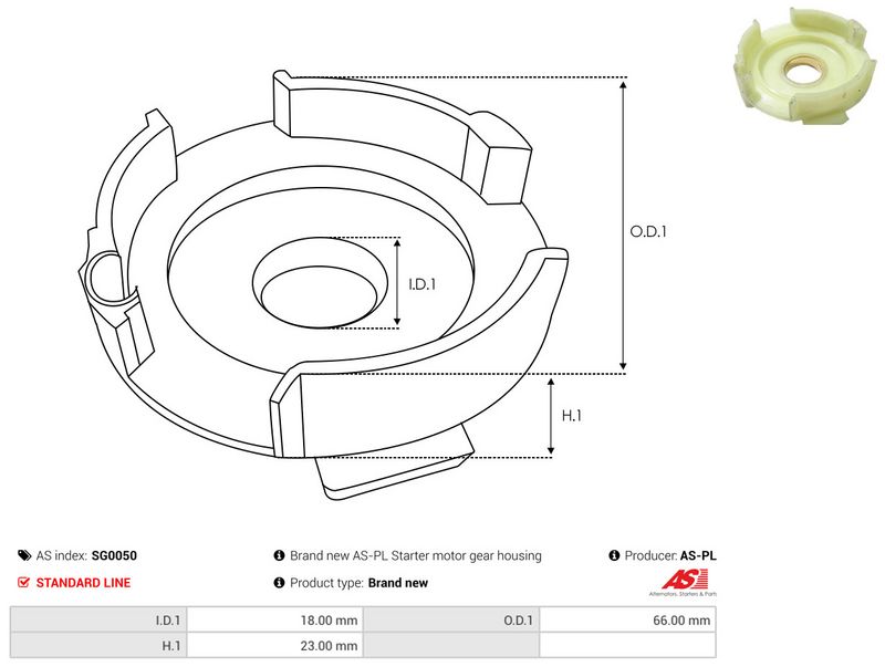Remondikomplekt, Starter, AS-PL SG0050
