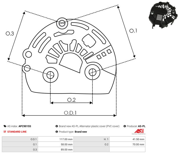 Kaitsekate, generaator, AS-PL APC9015S