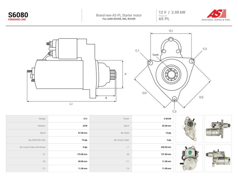 Starter, AS-PL S6080