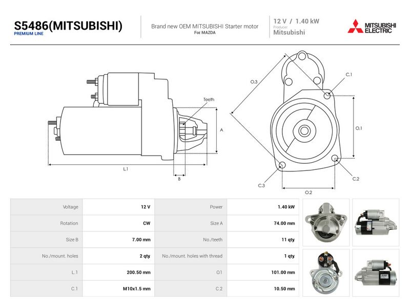 Prekės atitinka OEM kodą: M0T89281A