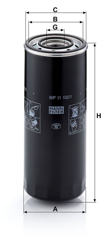 Õlifilter, MANN-FILTER WP 11 102, 1-2