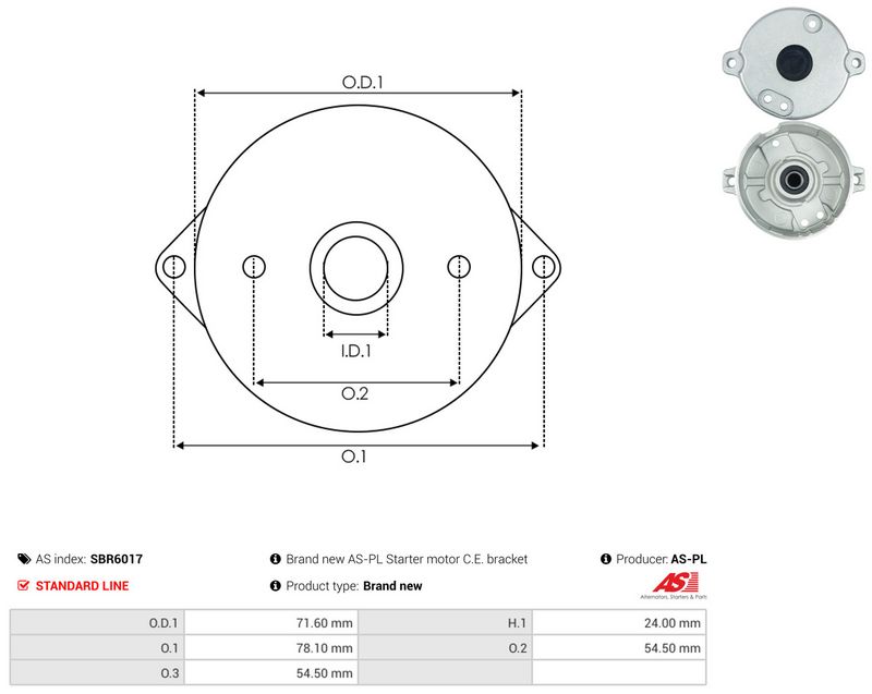 AS-PL SBR6017 Starter Lid, carburettor