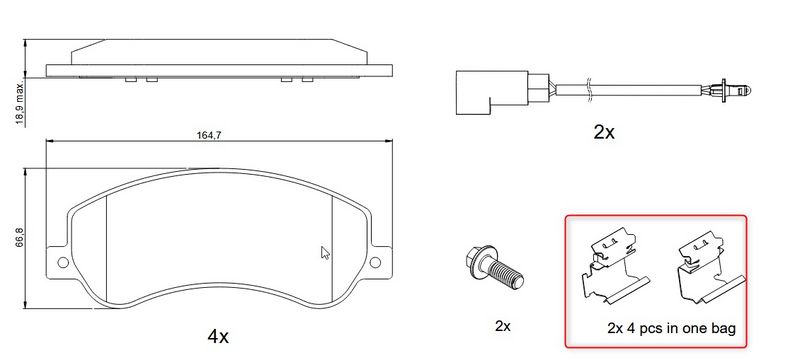 Set placute frana,frana disc 0 986 494 170 BOSCH
