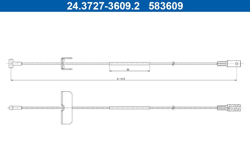 ATE Trekkabel, parkeerrem 24.3727-3609.2