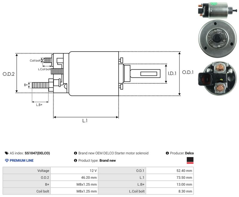 AS-PL SS1047(DELCO) Solenoid Switch, starter