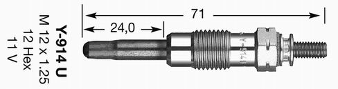 NGK Glow Plug Y-914U (2643)