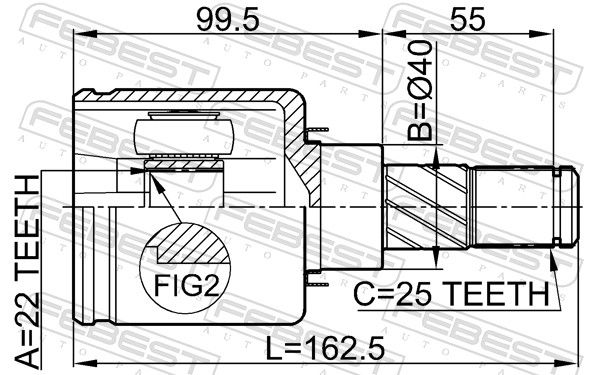 FEBEST 0211-B10ATRH Joint Kit, drive shaft