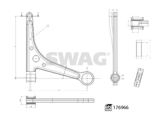 SWAG 33 10 3822 Control/Trailing Arm, wheel suspension