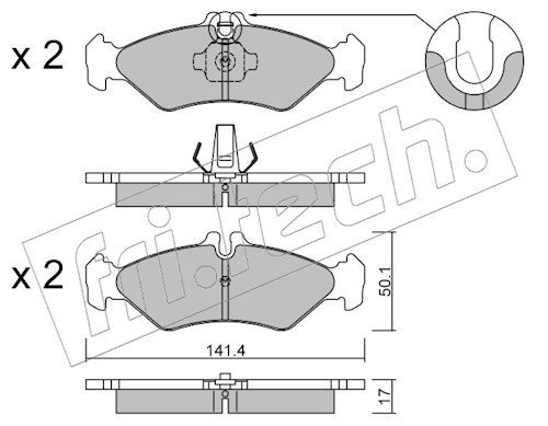 fri.tech. 587.0 Brake Pad Set, disc brake