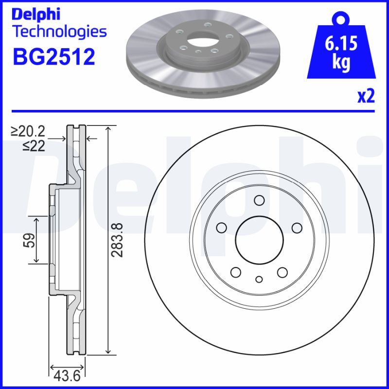 Гальмівний диск, Delphi BG2512