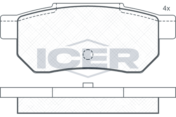 комплект спирачно феродо, дискови спирачки ICER