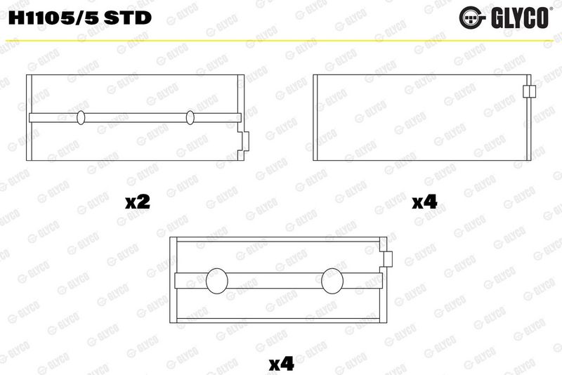 Coussinet+vilebrequin GLYCO H1105/5 STD