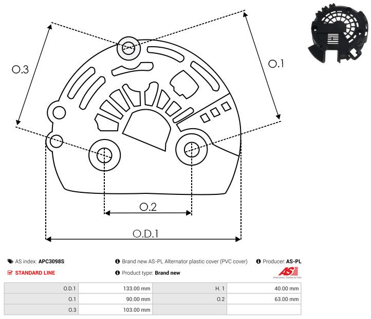 Kaitsekate, generaator, AS-PL APC3098S