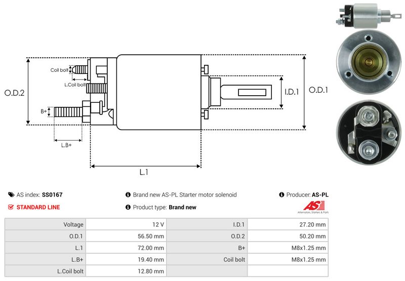 Magnetlülitus, starter, AS-PL SS0167