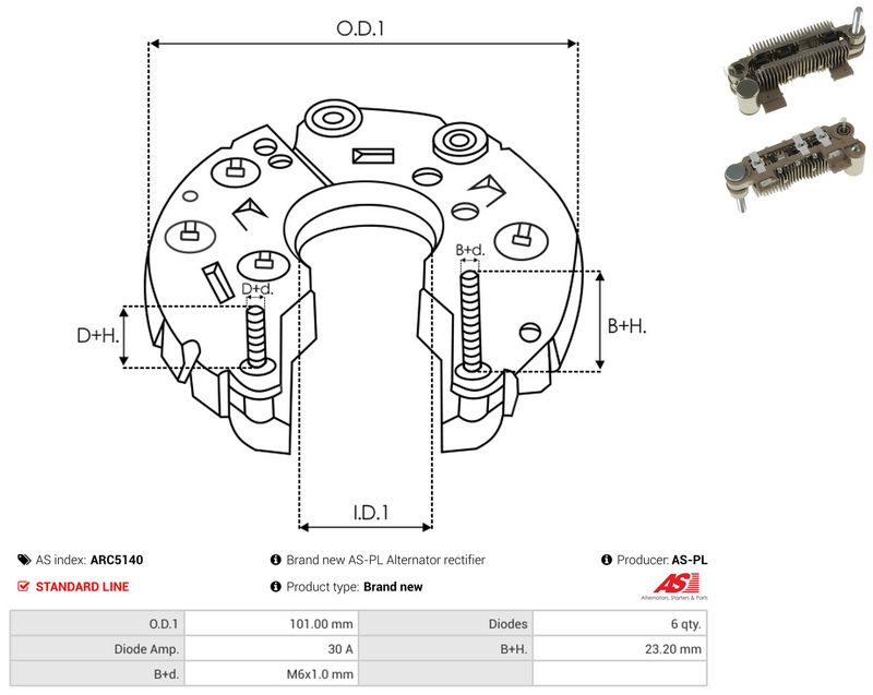 AS-PL ARC5140 Rectifier, alternator