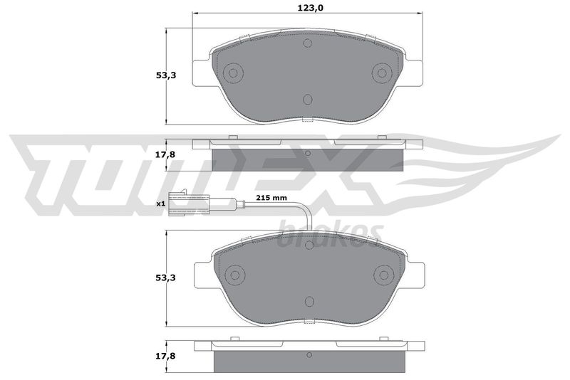 TOMEX Brakes fékbetétkészlet, tárcsafék TX 12-48