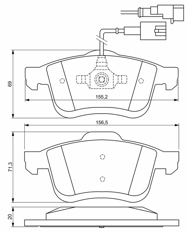 Piduriklotsi komplekt, ketaspidur, BOSCH 0 986 494 453