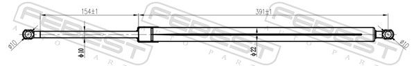 FEBEST 27117-005 Gas Spring, bonnet