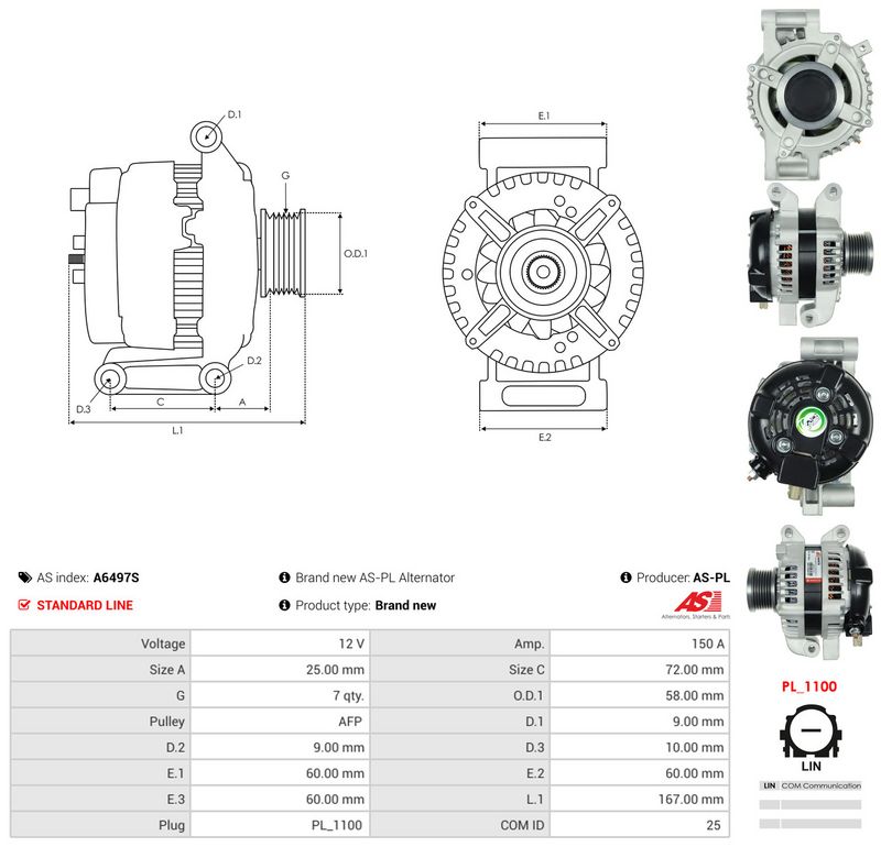 Generaator, AS-PL A6497S