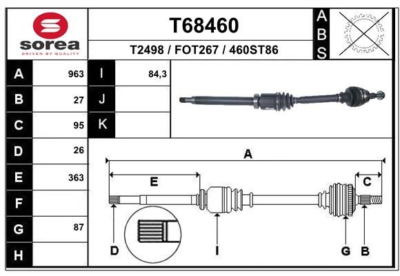 EAI hajtótengely T68460