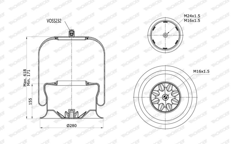 Mech, pneumatické odpružení ASP4067
