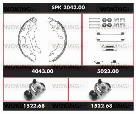 Комплект гальма, барабанне гальмо, Woking SPK3043.00