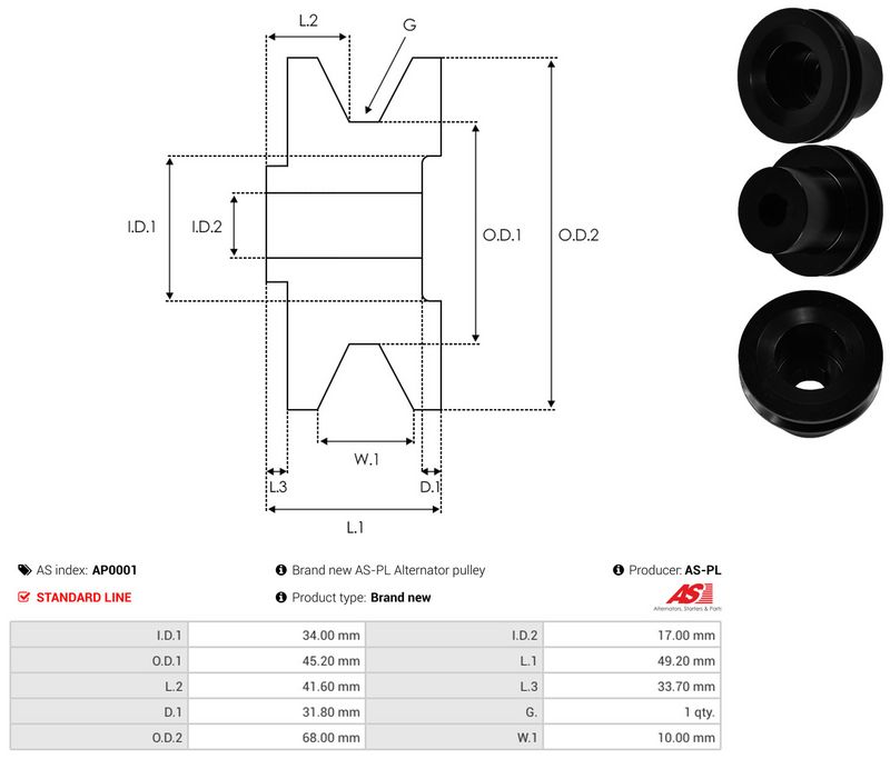 Rihmaratas, generaator, AS-PL AP0001
