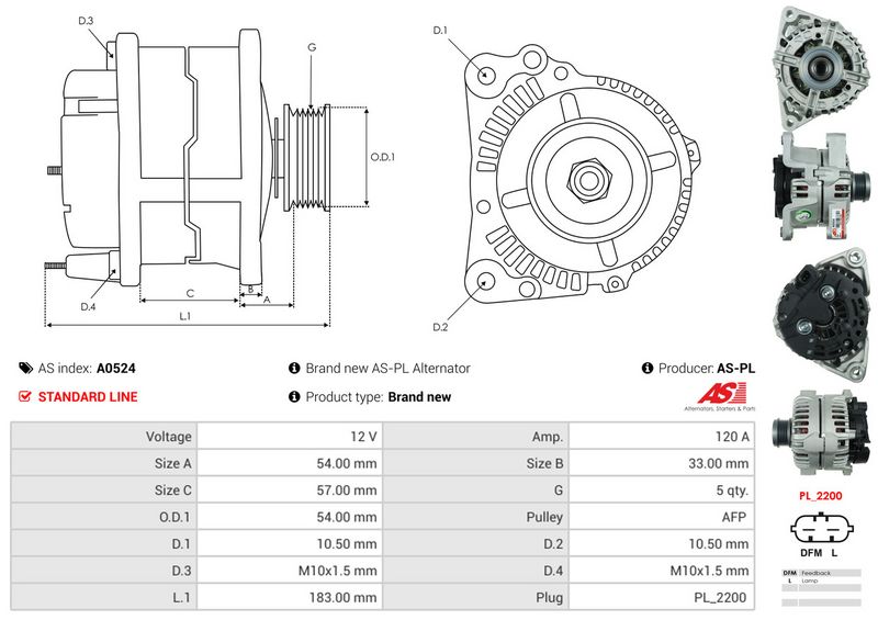 AS-PL A0524 Alternator