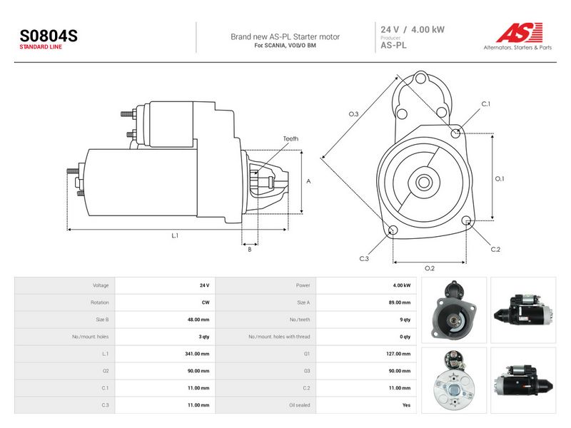 Starter, AS-PL S0804S