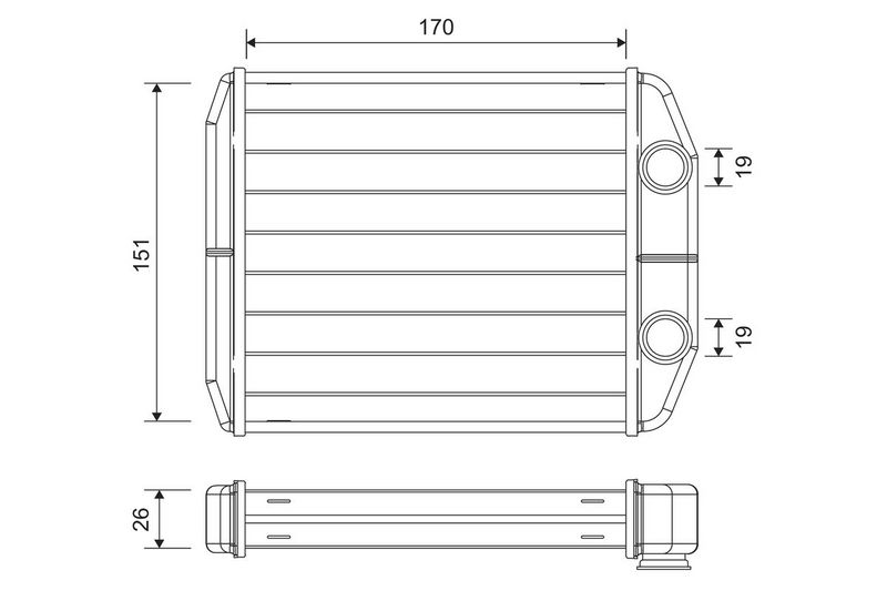 VALEO Hőcserélő, belső tér fűtés 811582